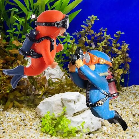 Scuba Diver Fish Tank Decoration - Interactive Floating PVC Accessory with Diving Gear, Adding Color to Lively Aquarium Scenes in Saudi Arabia