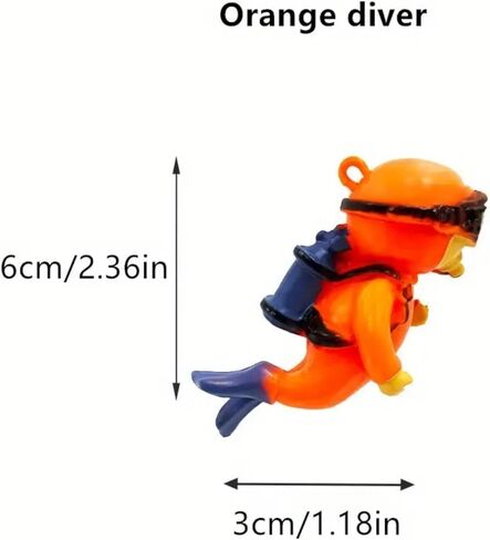 Scuba Diver Fish Tank Decoration - Interactive Floating PVC Accessory with Diving Gear, Adding Color to Lively Aquarium Scenes in Saudi Arabia