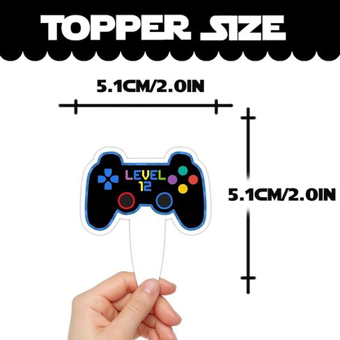 36pcs Blue Dessert Cupcake Topper Game Console Play Gaming Esports Theme Decor Supplies Men Women Happy Birthday Party Decoration in Saudi Arabia
