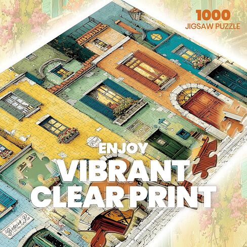 Puzzles for Adults 1000 Pieces, Fall Italy Town Street Vintage Landscape, 1000 Piece Puzzle for Adults Seniors, Jigsaw Puzzles 1000 Pieces with Letters on Back, Fun Gifts Decor, 1:1 Poster in Saudi Arabia