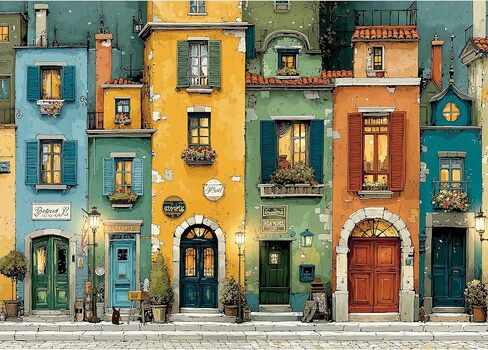 Puzzles for Adults 1000 Pieces, Fall Italy Town Street Vintage Landscape, 1000 Piece Puzzle for Adults Seniors, Jigsaw Puzzles 1000 Pieces with Letters on Back, Fun Gifts Decor, 1:1 Poster in Saudi Arabia
