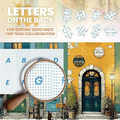 Puzzles for Adults 1000 Pieces, Fall Italy Town Street Vintage Landscape, 1000 Piece Puzzle for Adults Seniors, Jigsaw Puzzles 1000 Pieces with Letters on Back, Fun Gifts Decor, 1:1 Poster in Saudi Arabia