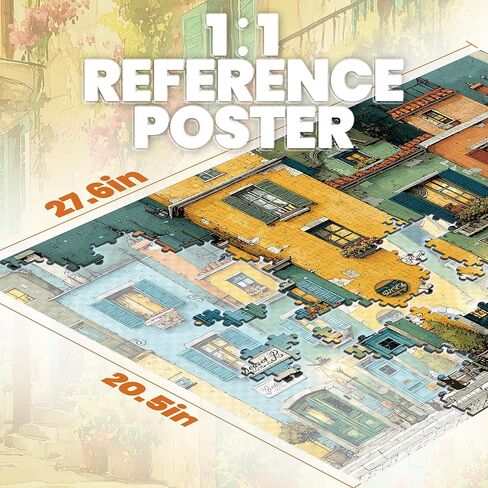 Puzzles for Adults 1000 Pieces, Fall Italy Town Street Vintage Landscape, 1000 Piece Puzzle for Adults Seniors, Jigsaw Puzzles 1000 Pieces with Letters on Back, Fun Gifts Decor, 1:1 Poster in Saudi Arabia