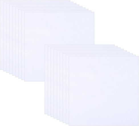 20 Pcs Embroidery Fabric, 10x10 Inch Pre-Cut White Cotton Fabric Squares, Quilting Squares Bundle Layer Cakes Embroidery Cloth for Garment Craft DIY Craft Sewing Making (White) in Saudi Arabia