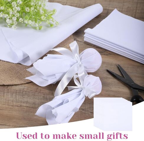 20 Pcs Embroidery Fabric, 10x10 Inch Pre-Cut White Cotton Fabric Squares, Quilting Squares Bundle Layer Cakes Embroidery Cloth for Garment Craft DIY Craft Sewing Making (White) in Saudi Arabia