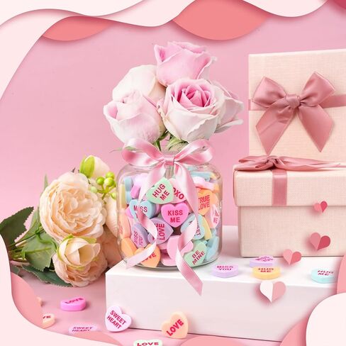 ديكور قلب محادثة عيد الحب، 160 قطعة من مزهرية عيد الحب، زخرفة قلب عيد الحب للشموع العائمة، ترتيب الزهور الحلوة، قطع مركزية لتزيين المنزل لرف الطاولات in Kuwait