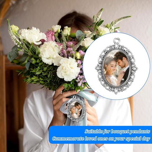40 Pcs Photo Charms Oval Pendant Tray Kit, 20 Gold and Silver Oval Blank Bezel Pendant Tray with 20 Glass Cabochons Dome for Valentine's Day Gift DIY Jewelry Wedding Graduation Memorial Charms 25x18mm in Saudi Arabia