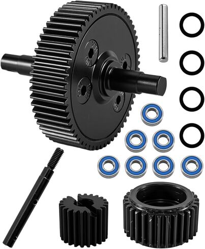 جزء ترقيات تروس ناقل الحركة الفولاذي مناسب لـ 1/10 Slash 2WD(VXL) Rustler/Stampede/Bandit 2WD(VXL)، مجموعة تروس فولاذية معدنية RC باللون الأسود in Kuwait