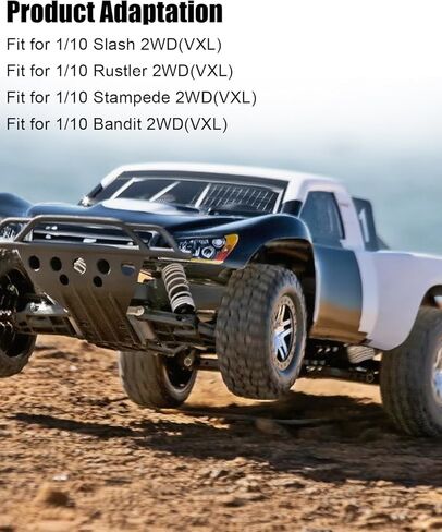 جزء ترقيات تروس ناقل الحركة الفولاذي مناسب لـ 1/10 Slash 2WD(VXL) Rustler/Stampede/Bandit 2WD(VXL)، مجموعة تروس فولاذية معدنية RC باللون الأسود in Kuwait