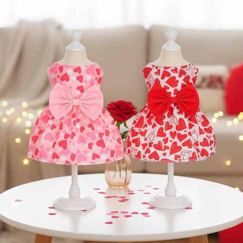 choyaxo Valentine Dog Dress Cute Dog Skirt Dogs Valentine Outfit Summer Pet Clothes for Puppy Cats in Saudi Arabia