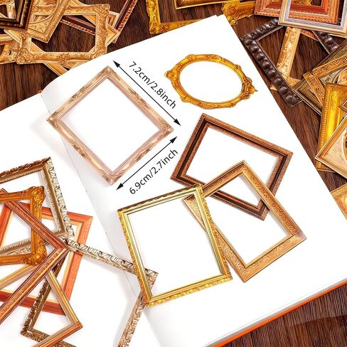 120 Pcs Frame Stickers, Vintage Scrapbooking Stickers Scrapbook Embellishments Frames Photo Decorative for Journals, Planners, Wedding Albums, DIY Crafts, and Collage Art in Saudi Arabia
