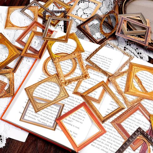 120 Pcs Frame Stickers, Vintage Scrapbooking Stickers Scrapbook Embellishments Frames Photo Decorative for Journals, Planners, Wedding Albums, DIY Crafts, and Collage Art in Saudi Arabia