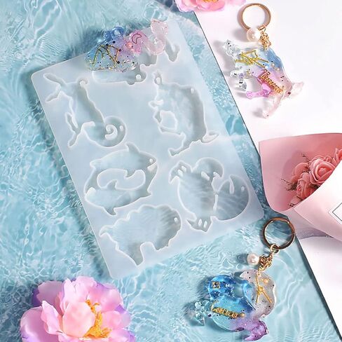 104pcs Resin Molds Keychain Silicone Molds Zodiac Sign Epoxy Casting Mold 12 Constellation Jewelry Making Molds Astrology Horoscope with 24pcs Tassels, 24pcs Keychain Rings (104PCS) in Saudi Arabia