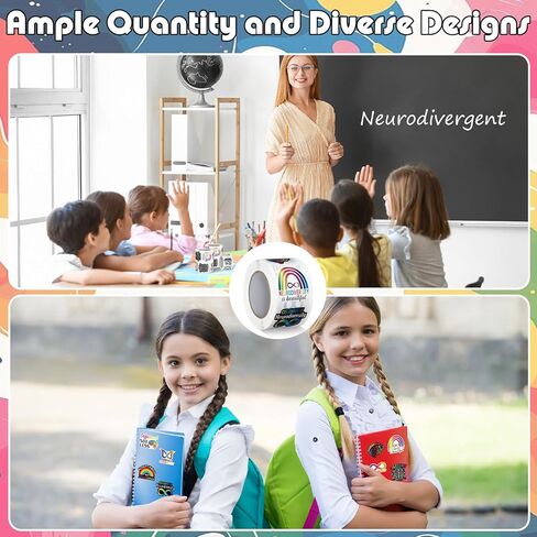 Tinlade 1000pcs ملصقات التنوع العصبي علم الأعصاب الكرتون للماء الفينيل ملصق الدماغ الصحة العقلية التوحد ملصق زجاجة ماء الكمبيوتر المحمول لحفلة عيد ميلاد تفضل أسبوع التنوع العصبي in Saudi Arabia