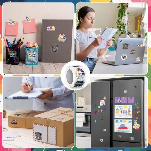 Tinlade 1000pcs ملصقات التنوع العصبي علم الأعصاب الكرتون للماء الفينيل ملصق الدماغ الصحة العقلية التوحد ملصق زجاجة ماء الكمبيوتر المحمول لحفلة عيد ميلاد تفضل أسبوع التنوع العصبي in Saudi Arabia