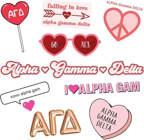 Alpha Gamma Delta - Sticker Sheet - Love Theme in Saudi Arabia