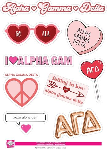Alpha Gamma Delta - Sticker Sheet - Love Theme in Saudi Arabia