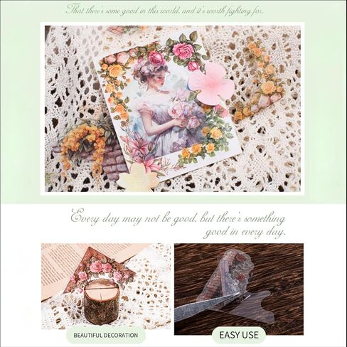 180pcs Courtyard Corner Flower Stickers for Scrapbooking Journaling Vintage Flowers Self-Adhesive Scrapbook Stickers Aesthetic Floral Sticker Pack Scrapbook Kit Junk Journal Supplies in Kuwait