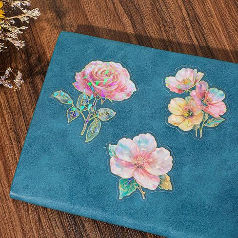 30Pcs Glitter Sparkly Flower Stickers - Bling Stickers for Stamping Handmade Work DIY Craft, Floral Sticker for Scrapbook Collage Journal, Phone Case, Luggage, Bottle in Saudi Arabia
