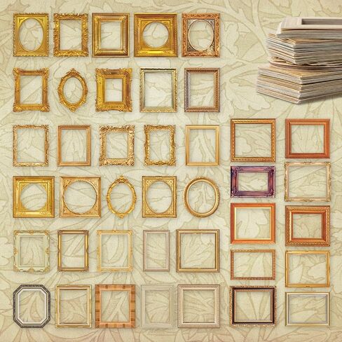 120 قطعة من ملصقات الإطار العتيق، حدود زخرفية ذاتية اللصق لمستلزمات سكرابوكينغ، شارات إطار الصورة ذات الطراز العتيق لصنع البطاقات in Kuwait