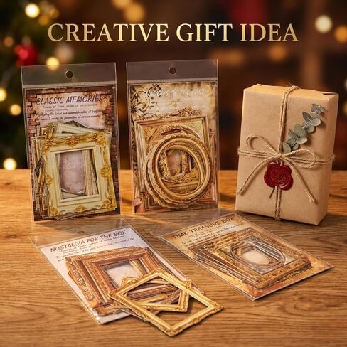 120 قطعة من ملصقات الإطار العتيق، حدود زخرفية ذاتية اللصق لمستلزمات سكرابوكينغ، شارات إطار الصورة ذات الطراز العتيق لصنع البطاقات in Kuwait