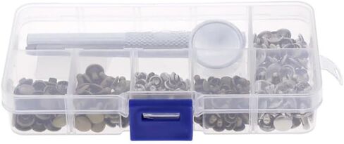 120 Set New Leather Rivets Single Cap Rivets Tubular Metal Studs with Fixing Tool Kit for Leather Craft Repairing in Saudi Arabia