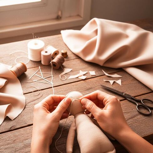 Tegeme 100% Cotton Doll Making Fabric 2 x 2 Yards Soft Skin Fabric DIY Face and Body Doll Making Supplies for Sewing Puppet Crochet Dolls Animals Apparel in Saudi Arabia