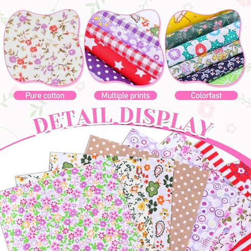 500 Pcs Cotton Fabric Squares, 4 X 4 Inch Precut Fabric Squares Printed Quilt Square Material Cotton Craft Fabrics Bundle DIY Sewing Quarters Bundle for Sewing Scrapbooking Quilting Craft Patchwork in Saudi Arabia