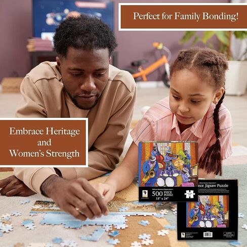 التعبيرات الأمريكية الأفريقية - أحجية الصور المقطوعة 500 قطعة - فن أسود ملهم، جودة ممتازة للاسترخاء والتأمل - فرقة الجاز in Kuwait