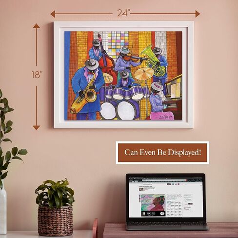 التعبيرات الأمريكية الأفريقية - أحجية الصور المقطوعة 500 قطعة - فن أسود ملهم، جودة ممتازة للاسترخاء والتأمل - فرقة الجاز in Kuwait