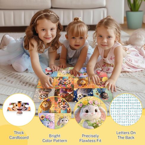 100 قطعة ألغاز للأطفال الذين تتراوح أعمارهم بين 4-6 و6-8 و8-10، 4 عبوات من الحيوانات اللطيفة والكلاب والقطط والكعك للأطفال الذين تتراوح أعمارهم بين 3-5 و4-6 و5-8، و100 قطعة ألغاز كبيرة للبالغين وكبار السن، هدية ألغاز تعليمية (15x10 بوصة) in Kuwait