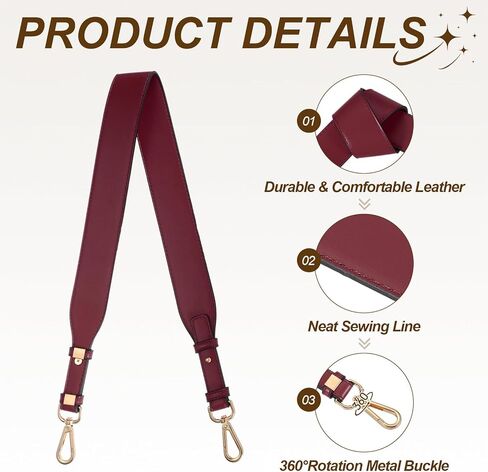 uxcell Leather Purse Strap Replacement Crossbody Adjustable Bag Strap Purse Straps for Women Crossbody Bags in Saudi Arabia