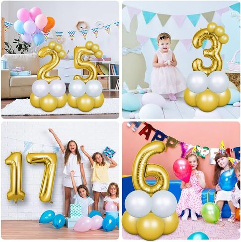 بالون ذهبي رقم 18 مقاس 40 بوصة لتزيين عيد الميلاد الثامن عشر، بالونات عيد ميلاد كبيرة من رقائق معدنية رقم 1 و8 بالونات تضخيم ذاتي للأولاد والبنات والرجال والنساء وأعياد الميلاد وديكورات حفلات الذكرى السنوية in Kuwait