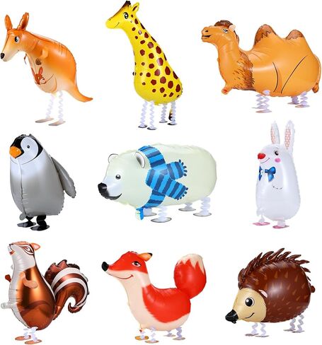 KESOTE 9 Pack Zoo Animal Balloons 25" Walking Balloons Animal Theme Party Decorations, Baby Shower Birthday Party Supplies in Saudi Arabia