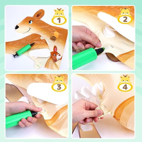 KESOTE 9 Pack Zoo Animal Balloons 25" Walking Balloons Animal Theme Party Decorations, Baby Shower Birthday Party Supplies in Saudi Arabia