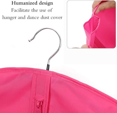 Kernorv Garment Bags Dance Costume Bags,51" Breathable Dance Dress Bag with 2 Zipper Mesh Pockets and Clear Window for Dance Costumes, Storage or Travel (5 Pack,Pink) in Saudi Arabia
