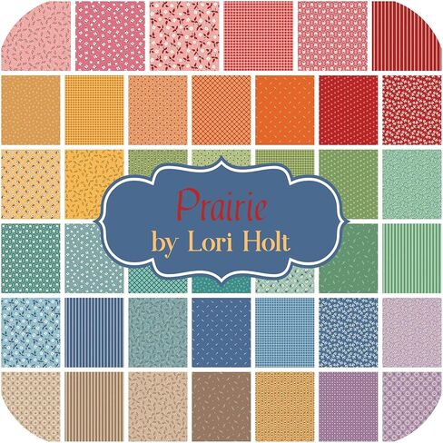 حزمة Prairie Fat الثامنة (46 قطعة) من Lori Holt لـ Riley Blake مقاس 9 × 21 بوصة (22.86 سم × 53.34 سم) قطع قماش من نسيج اللحاف DIY in Kuwait
