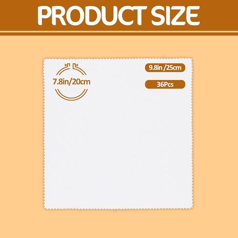 36 Pcs Embroidery Fabric Squares Cotton, Squares of 10 x 10-inch, White in Saudi Arabia