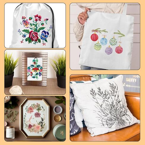 36 Pcs Embroidery Fabric Squares Cotton, Squares of 10 x 10-inch, White in Saudi Arabia