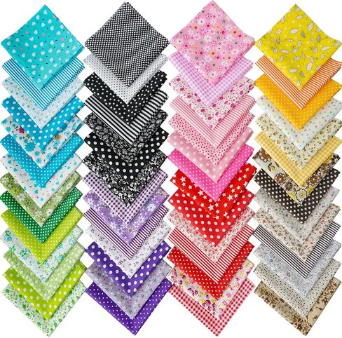 56pcs 10 x 10 inches Floral Precut Fabric Squares Cotton Fabric Bundles for DIY Quilting Sewing Patchwork Crafts in Saudi Arabia