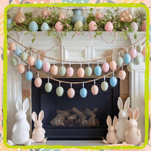 Riceshoot 20 Pcs Easter Tree Ornaments Easter Speckled Eggs Bulk 2.4 Inch Plastic Speckled Pastel Eggs for Tree Spring Bowl Vase Basket Fillers Colorful Table Decor for Crafts DIY Party Favor Gifts in Saudi Arabia