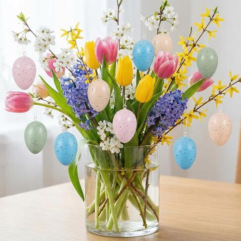 Riceshoot 20 Pcs Easter Tree Ornaments Easter Speckled Eggs Bulk 2.4 Inch Plastic Speckled Pastel Eggs for Tree Spring Bowl Vase Basket Fillers Colorful Table Decor for Crafts DIY Party Favor Gifts in Saudi Arabia