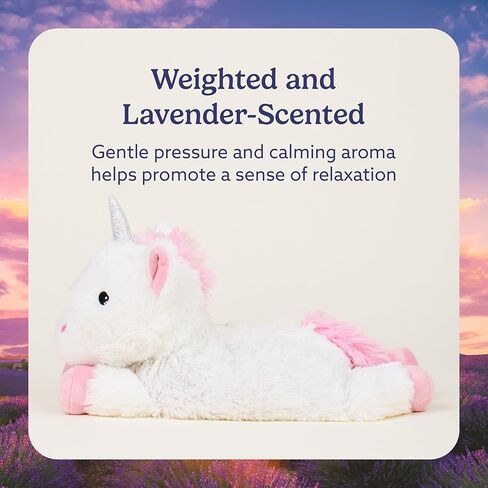 warmies Microwavable & Weighted Stuffed Animals, Laying Unicorn - Heated Stuffed Animal Plushie for Warmth & Comfort - Cute Soft Plush Toys for Adults & Children (Boys, Girls, Babies & Toddlers) in Saudi Arabia
