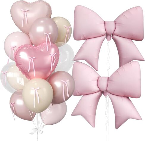 بالونات قلب كريم ومشمش، بالونات فيونكة مقاس 91.44 سم، 16 قطعة بالون هيليوم ذهبي بيج رملي أبيض مع أشرطة فيونكة لحفلات أعياد الميلاد وحفلات الزفاف وحفلات الزفاف وحفلات الزفاف وحفلات عيد الحب in Kuwait