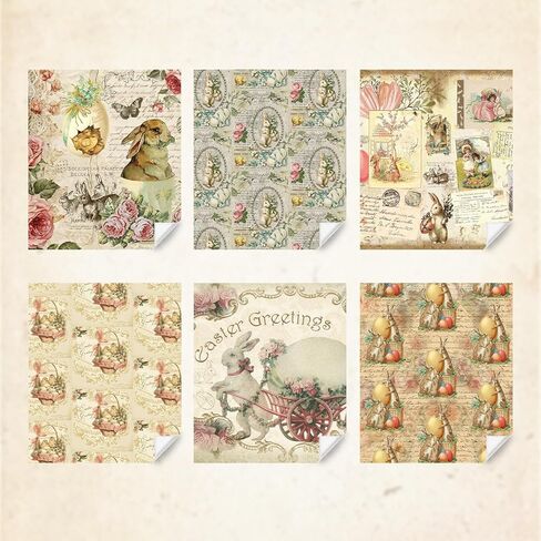 Easter Wrapping Paper, Vintage Easter Egg Rabbit Chick Gift Wrap Paper, Watercolor Bunny Gift Wrap 6 Sheets Folded Flat 28 x 20 Inch, for Kids Girls Boys Spring Easter Birthday Party in Saudi Arabia