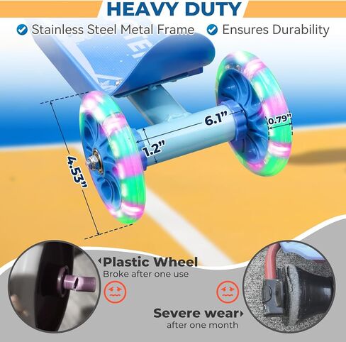 سكوتر للأطفال مع ارتفاع قابل للتعديل وعجلات فلاش LED | 3 مستويات نمو للأعمار من 3 إلى 6 سنوات | متعة في الهواء الطلق للأولاد والبنات (37 إلى 50 بوصة) in Kuwait