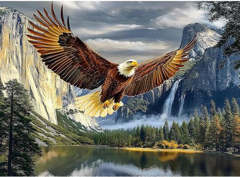 Puzzles for Adults 500 Pieces, Eagle Jigsaw Puzzles - Eagle Park, Impossible Eagles Puzzle, Finished Size 20.47 * 14.96", with 1:1 Poster, Letter on The Back in Saudi Arabia