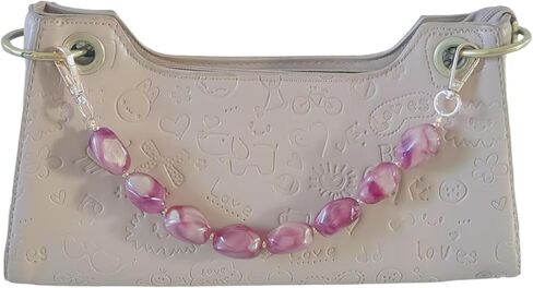 Short Purse Chain 13.2 inch Bead Purse Strap Decorative Acrylic Purse Chain Extender for Handbag Underarm Bag(Purple) in Saudi Arabia