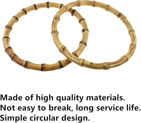 Bamboo Purse Handle, 2PCS Round Wooden Rings Holders, 5.5 inch Bamboo Purse Handles Bag Handle Replacements for Beach Straw Bag Purse Handles DIY Crafting Making Decorations in Saudi Arabia