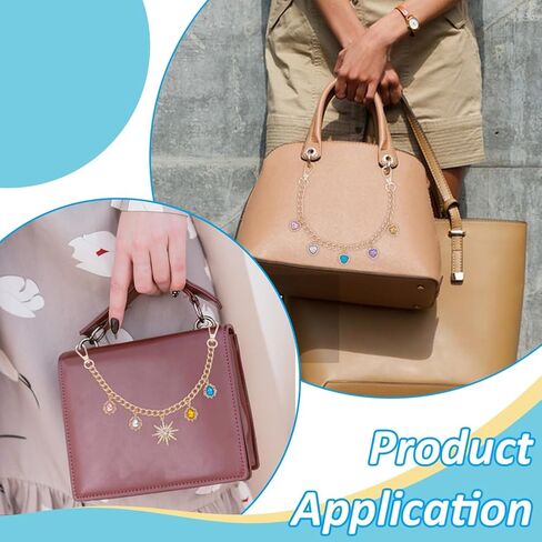PLIGREAT 3 Pcs Heart Charms Chains for Handbag, 12.5 Inch Bag Chains for Women Pearl Handbag Straps Replacement Extension Chain for Wallet Purse Crossbody Accessories, 3 Styles in Saudi Arabia